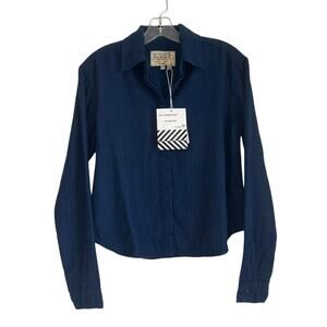 NWT Sandrine Rose Soft Denim Button‑Down, Indigo, Women’s XS